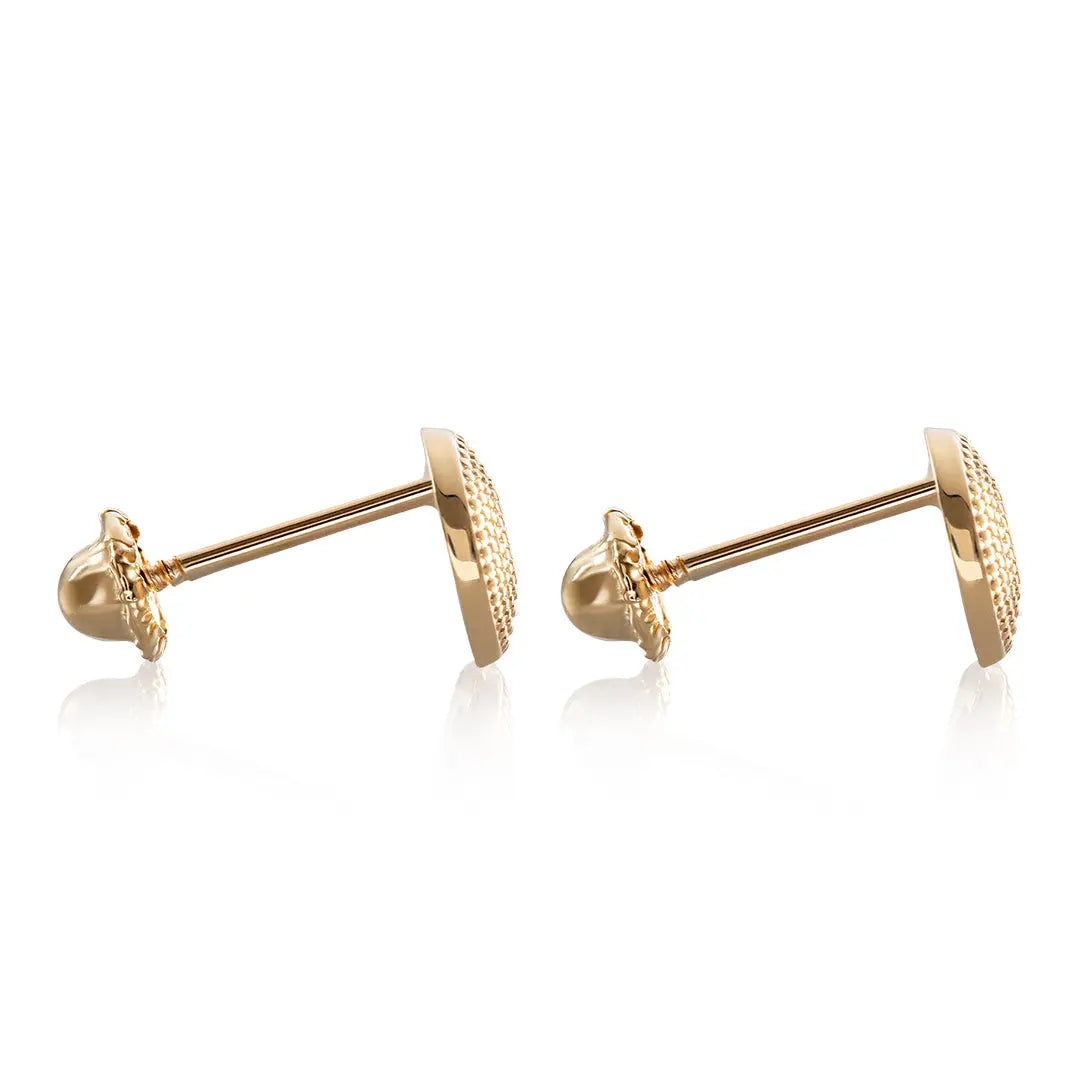 Aretes de oro 14K broquel Cúpula luxury gold de oro amarillo y zirconia GIALLO JEWELRY