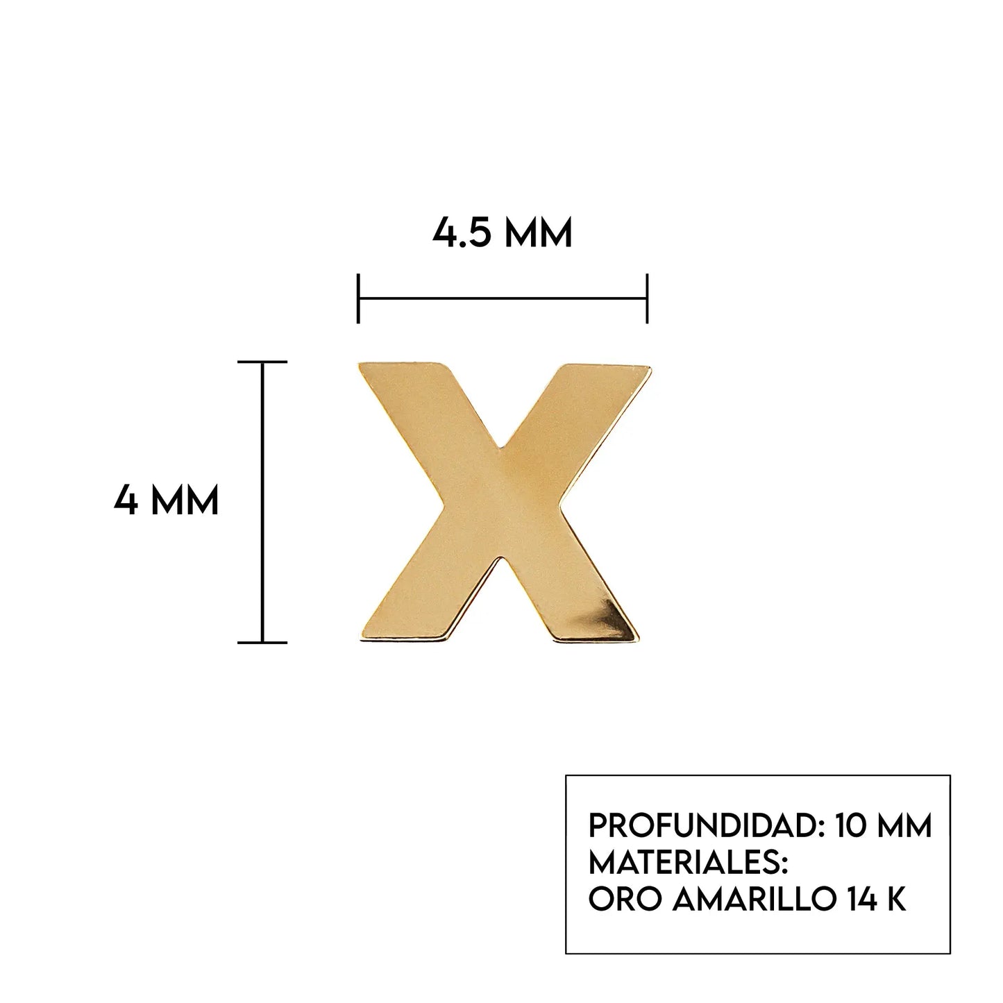 Aretes de oro 14K broquel X oro amarillo