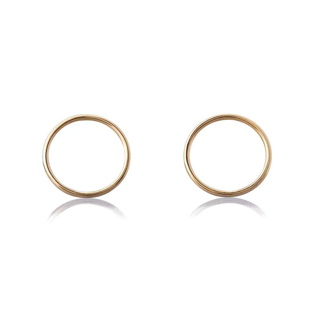 Aretes de oro 14k Broquel Anillos de oro brillante GIALLO JEWELRY