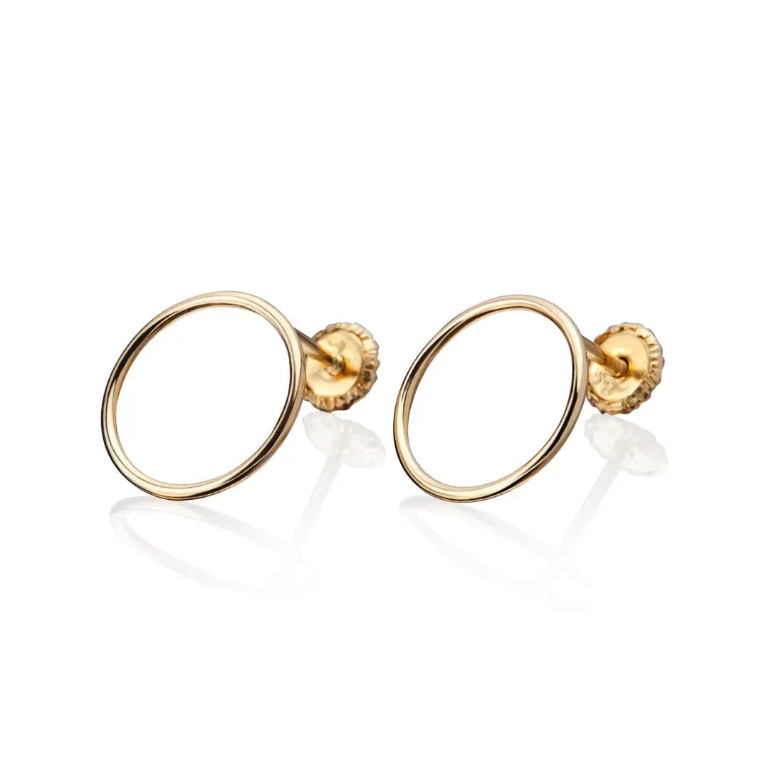 Aretes de oro 14k Broquel Anillos de oro brillante GIALLO JEWELRY