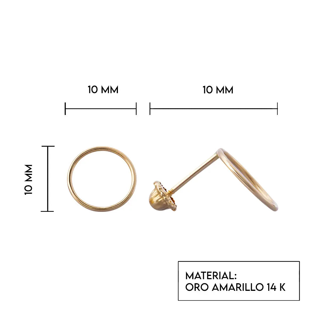 Aretes de oro 14k Broquel Anillos de oro brillante GIALLO JEWELRY