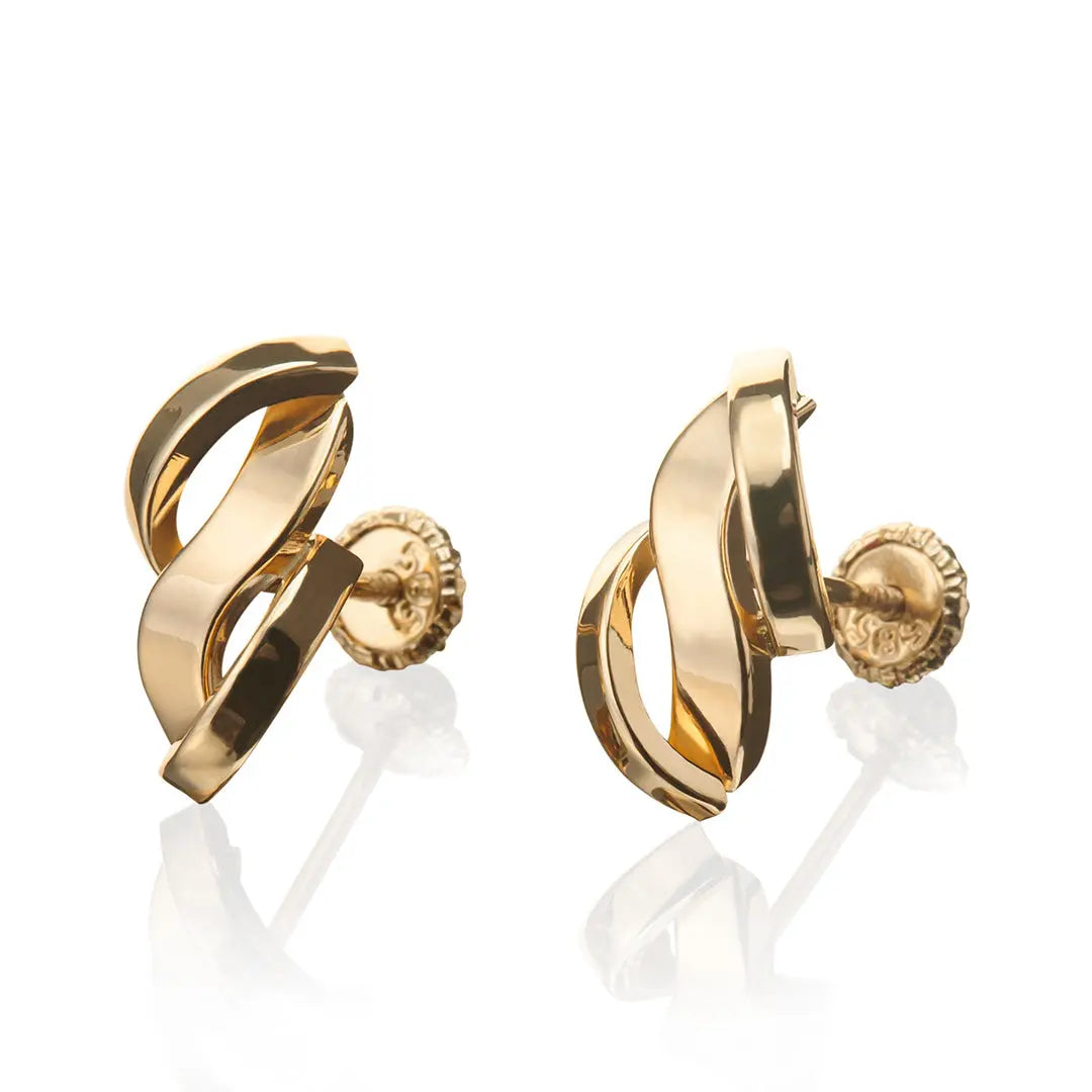 Aretes de oro 14k Broquel Caramelos con oro amarillo GIALLO JEWELRY