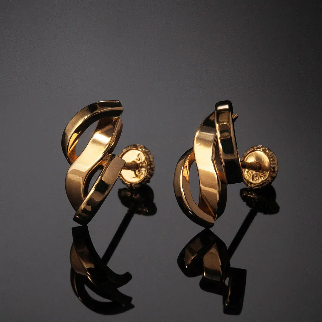 Aretes de oro 14k Broquel Caramelos con oro amarillo GIALLO JEWELRY