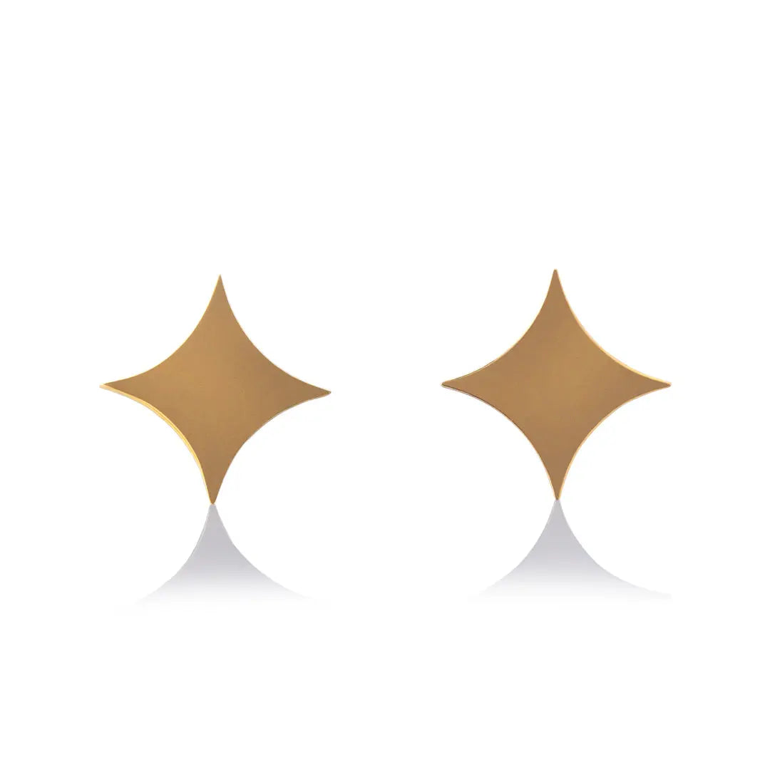 Aretes de oro 14k Broquel GIALLO COLLECTION Estrella dorada de oro amarillo GIALLO JEWELRY