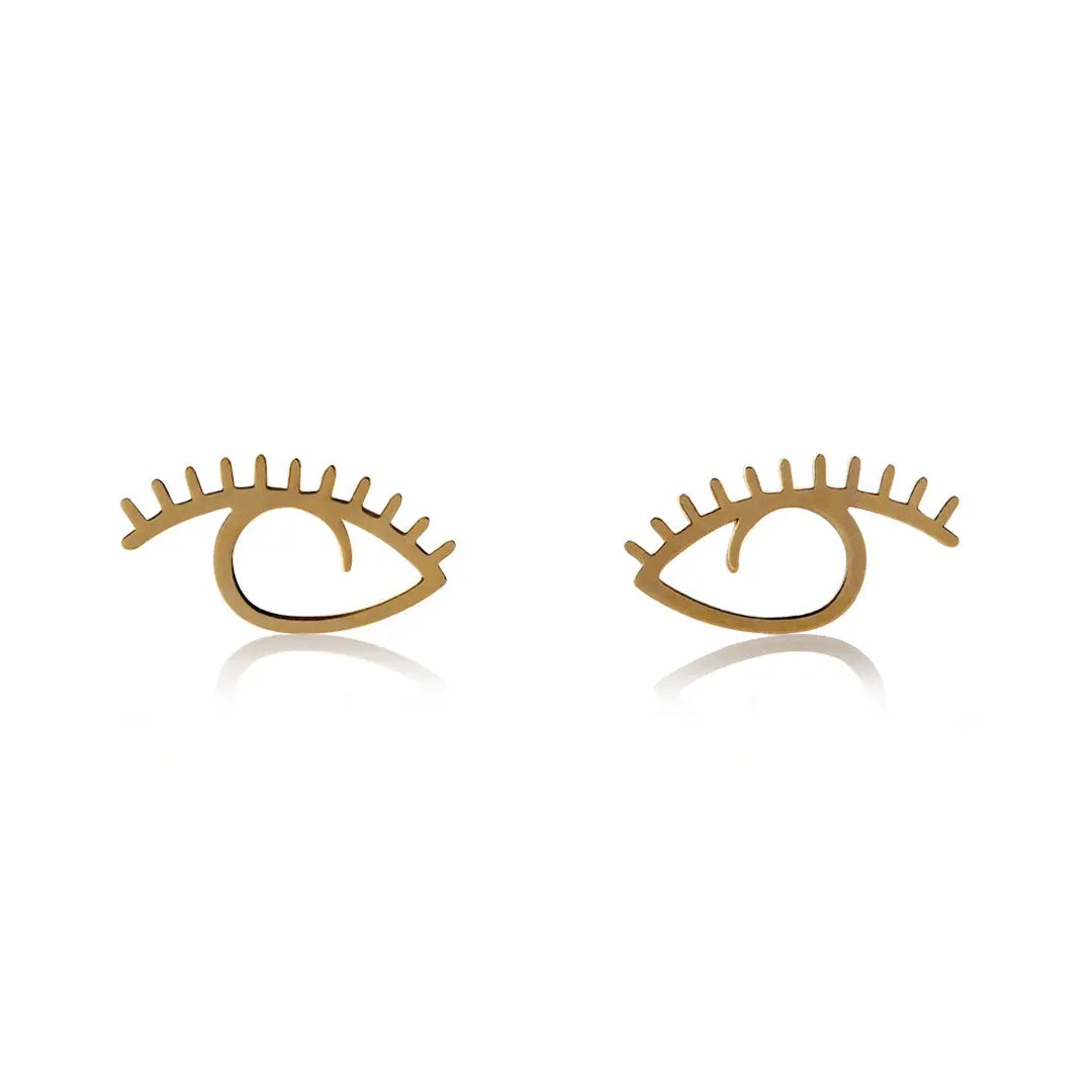 Aretes de oro 14k Broquel GIALLO COLLECTION Ojos de oro amarillo GIALLO JEWELRY