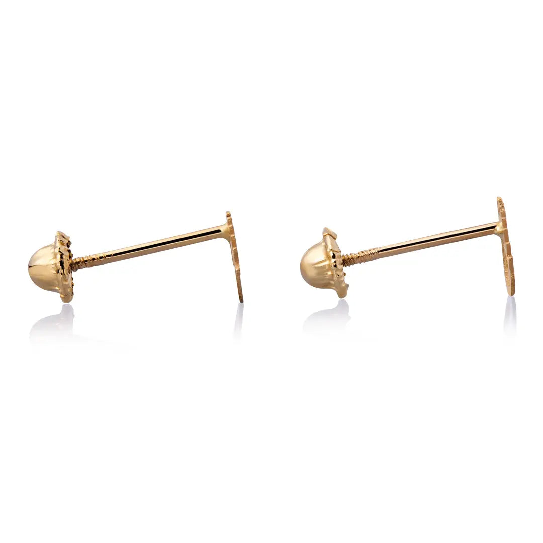 Aretes de oro 14k Broquel GIALLO COLLECTION Ojos de oro amarillo GIALLO JEWELRY