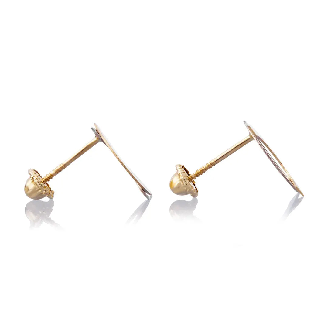 Aretes de oro 14k Broquel GIALLO COLLECTION Símbolo de oro amarillo y oro blanco GIALLO JEWELRY