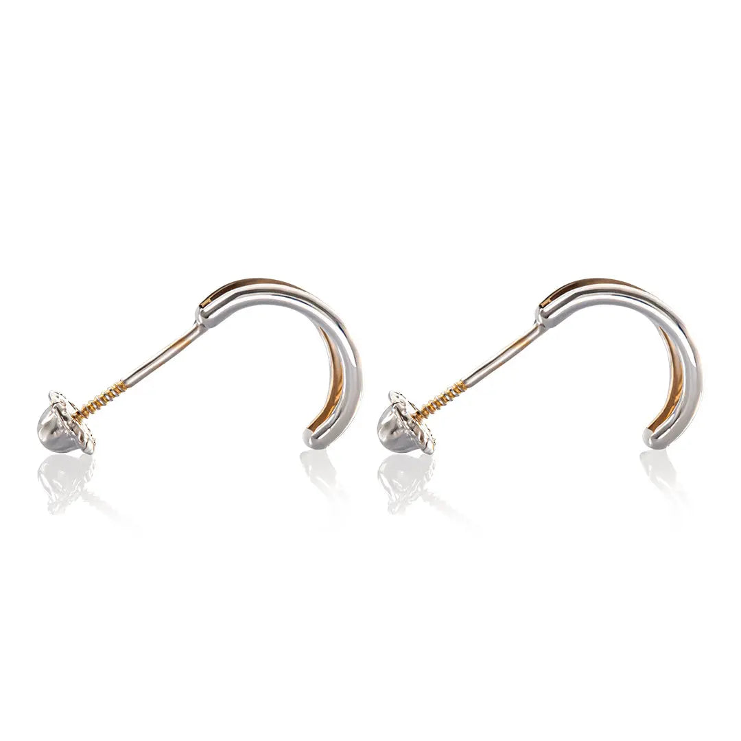 Aretes de oro 14k Broquel Hoja minimalista con oro amarillo GIALLO JEWELRY