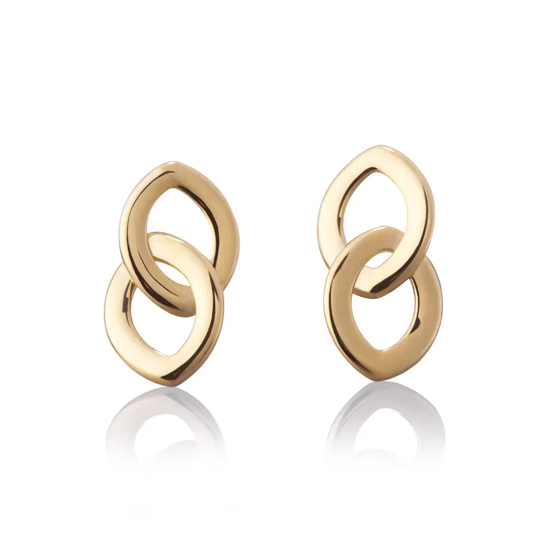 Aretes de oro 14k Broquel Ojuelas doradas de oro amarillo brillante GIALLO JEWELRY