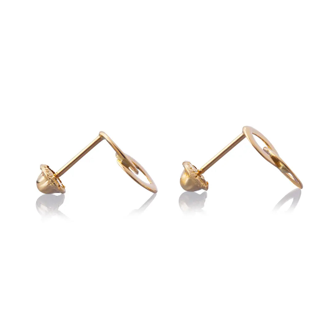 Aretes de oro 14k Broquel Ojuelas doradas de oro amarillo brillante GIALLO JEWELRY