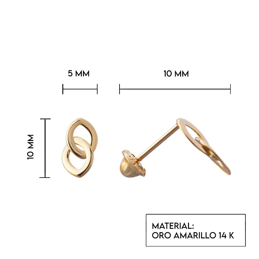 Aretes de oro 14k Broquel Ojuelas doradas de oro amarillo brillante GIALLO JEWELRY