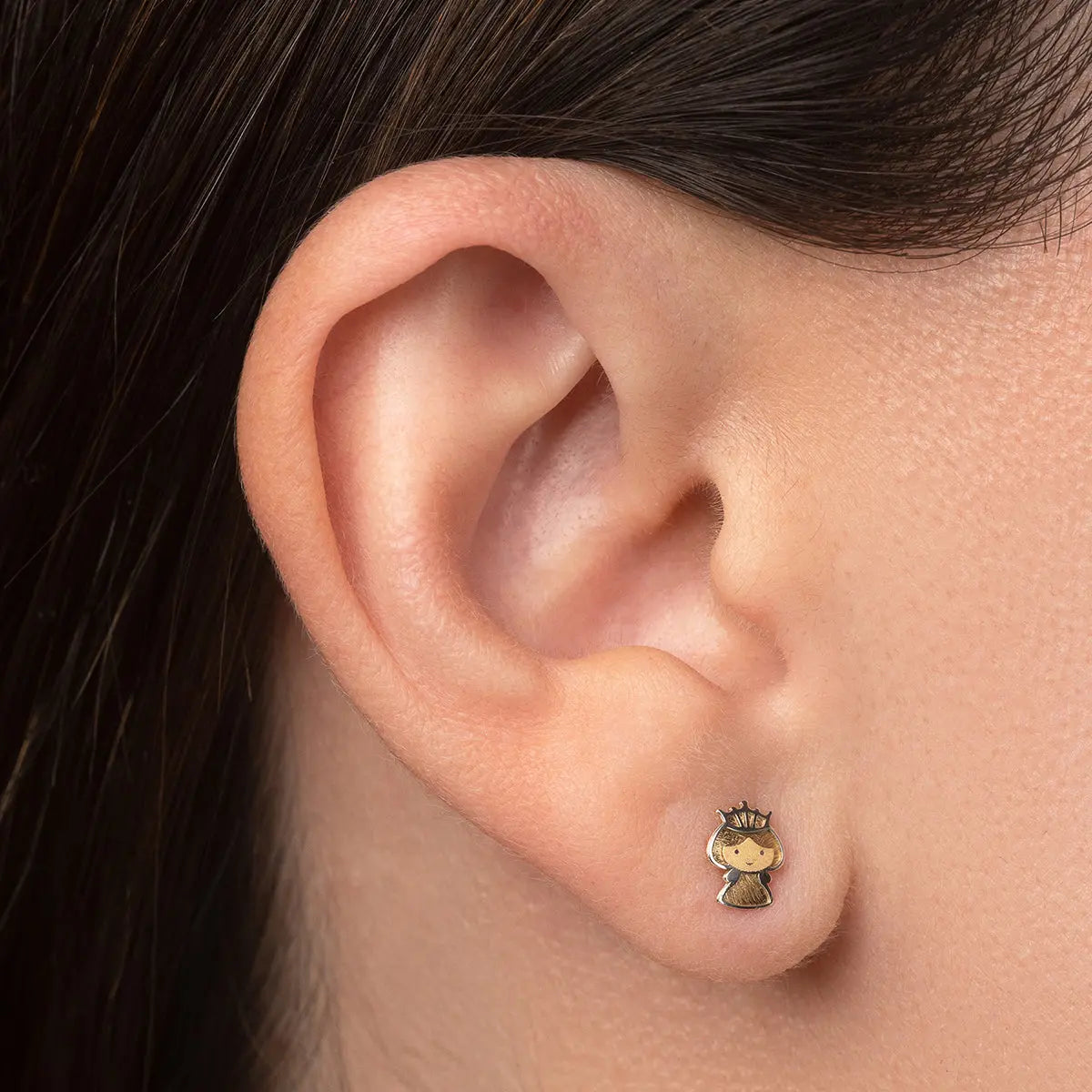 Aretes de oro 14k Broquel Princesa con oro amarillo GIALLO JEWELRY