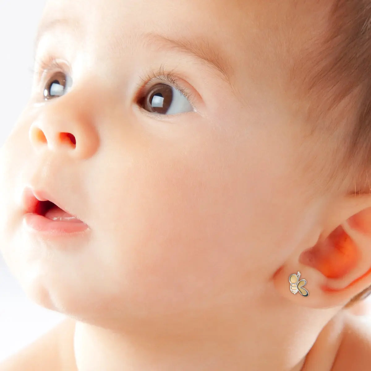 Aretes de oro 14K broquel Abejas oro blanco y amarillo GIALLO JEWELRY