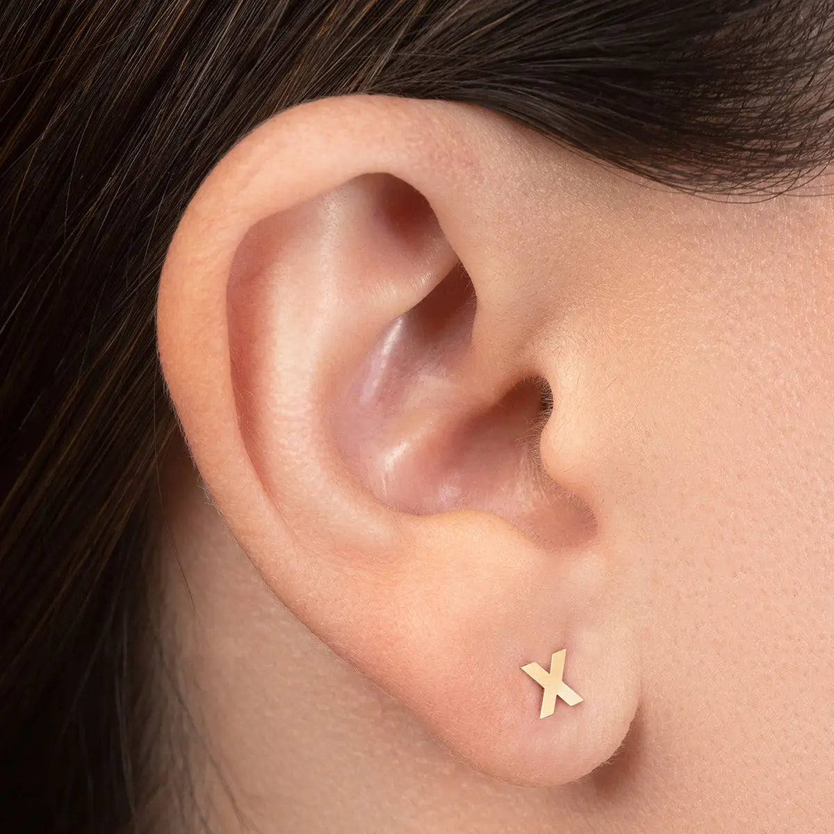 Aretes de oro 14K broquel X oro amarillo