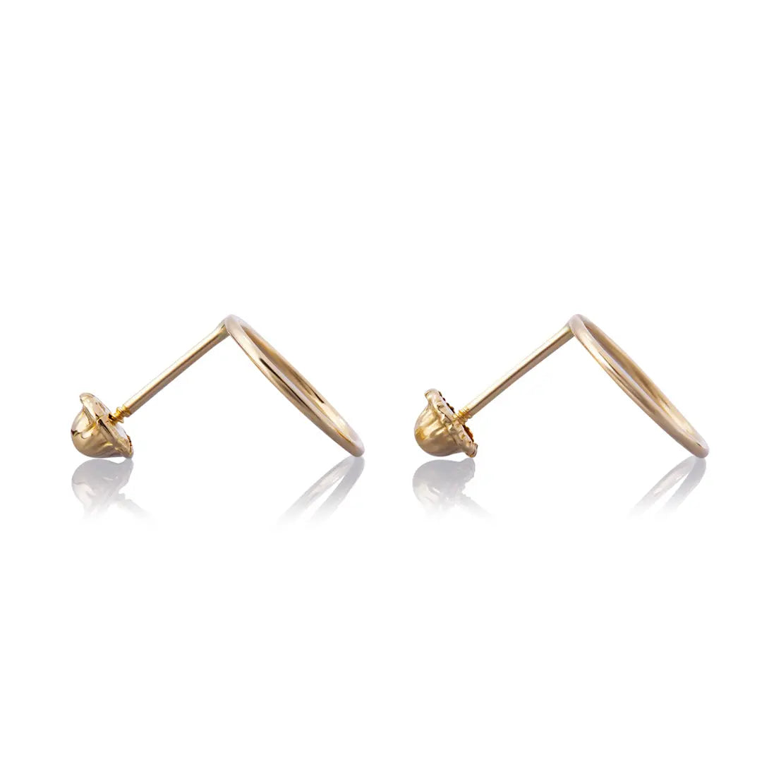 Aretes de oro 14k Broquel Anillos de oro brillante GIALLO JEWELRY