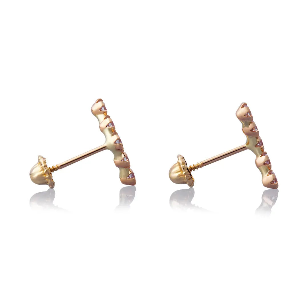 Aretes de oro 14k Broquel Constelación de Estrellas  de oro amarillo con circonias GIALLO JEWELRY