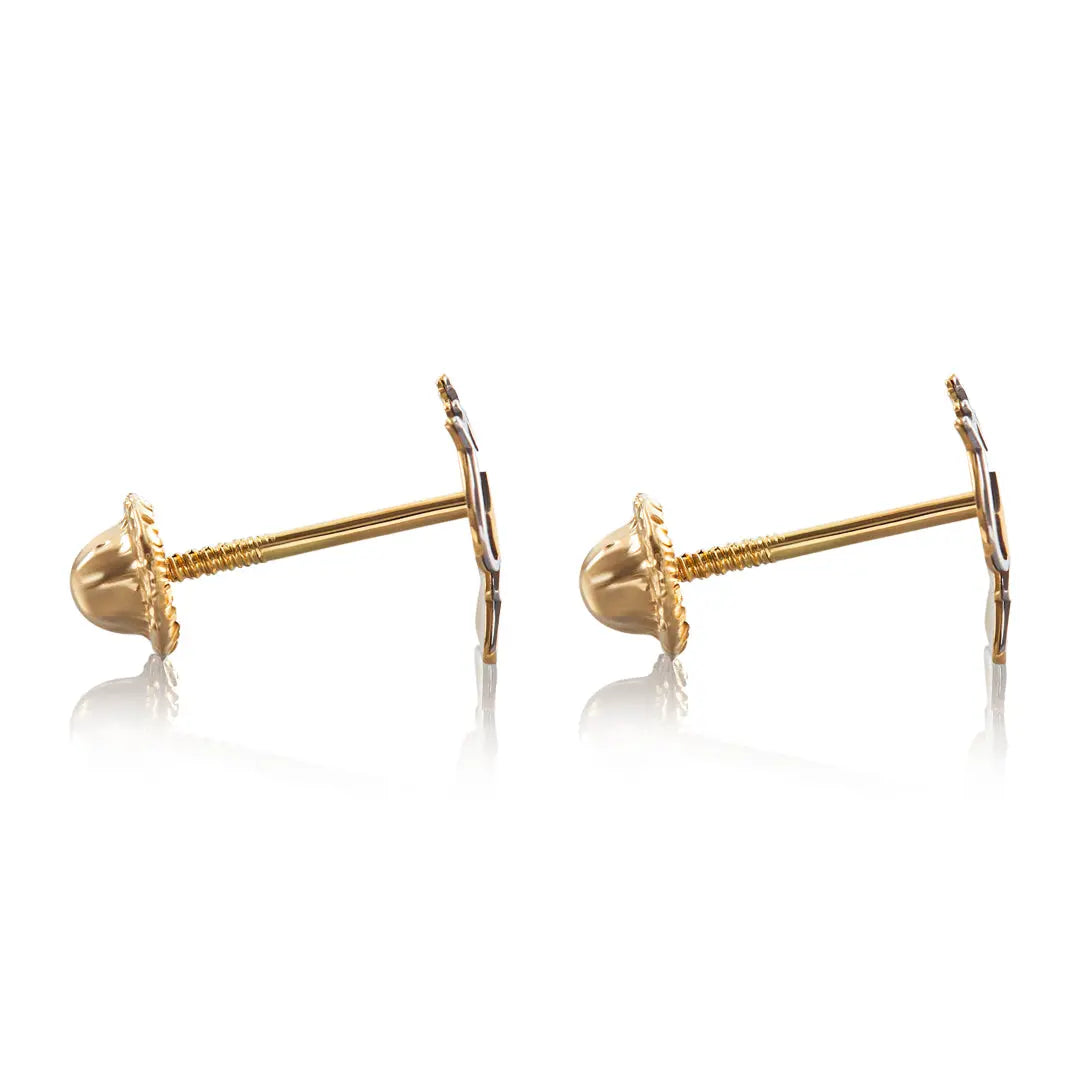 Aretes de oro 14k Broquel Princesa con oro amarillo GIALLO JEWELRY